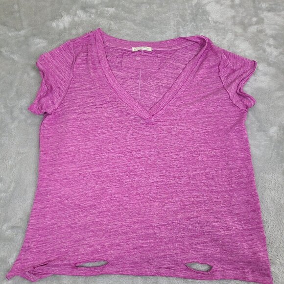 We the Free‎ Sundance Slouchy T-Shirt Azalea Pink Distressed V-Neck, Size M - Picture 1 of 6